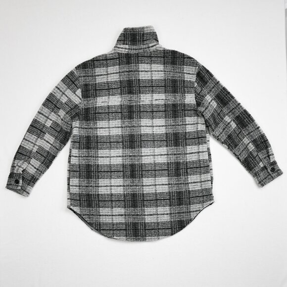 REVOLVE JOIE Plaid Shacket Gray Tone - Picture 3 of 7